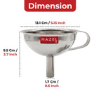 Stainless Steel Funnel with Filter, Wide Mouth Metal Funnel with Handle & Removable Strainer