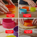 Round Plastic Cookie Cutter Set Of 5, Cutter for Cookies, Biscuits