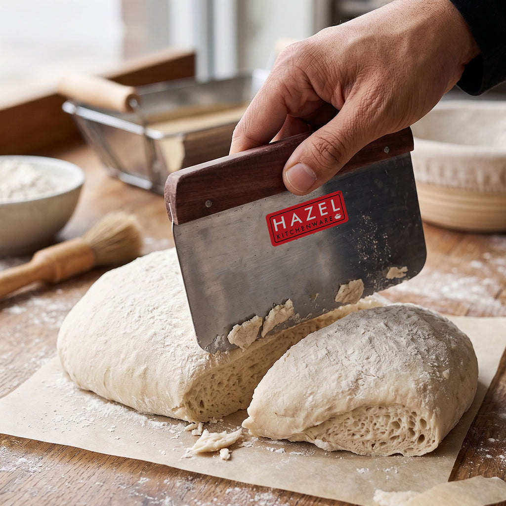 Stainless Steel Dough Cutter with Wooden Handle
