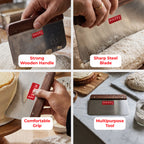 Stainless Steel Dough Cutter with Wooden Handle