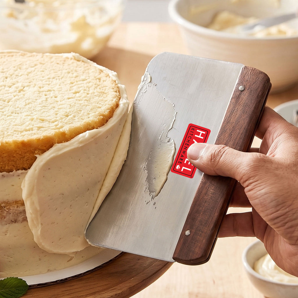 Stainless Steel Dough Cutter with Wooden Handle