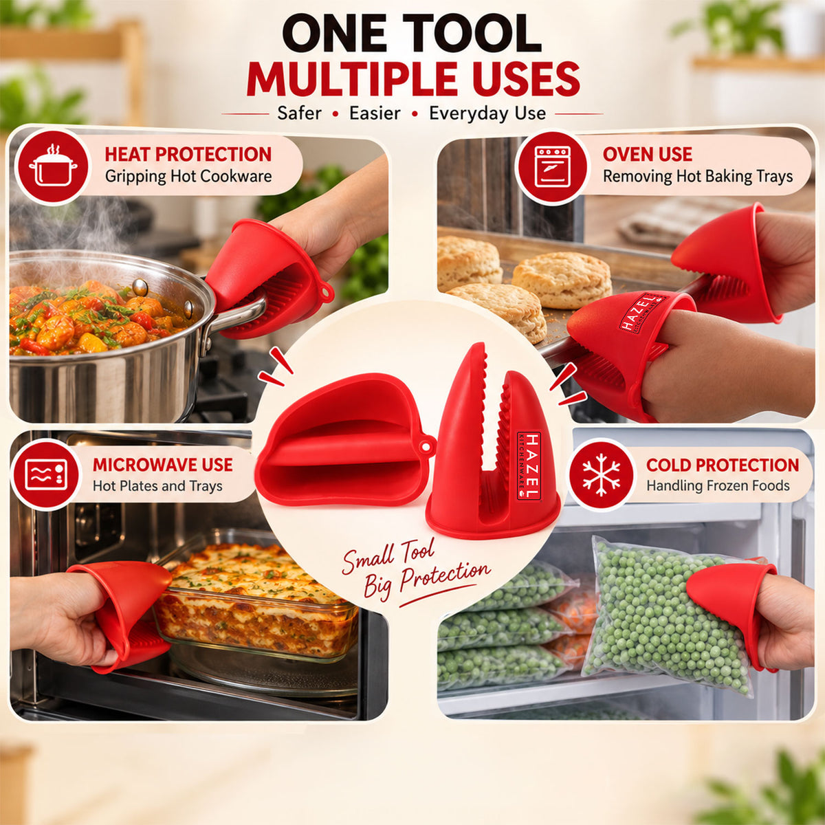 Silicone Mitts/ Pot Holder, Microwave Safe & Heat Resistant