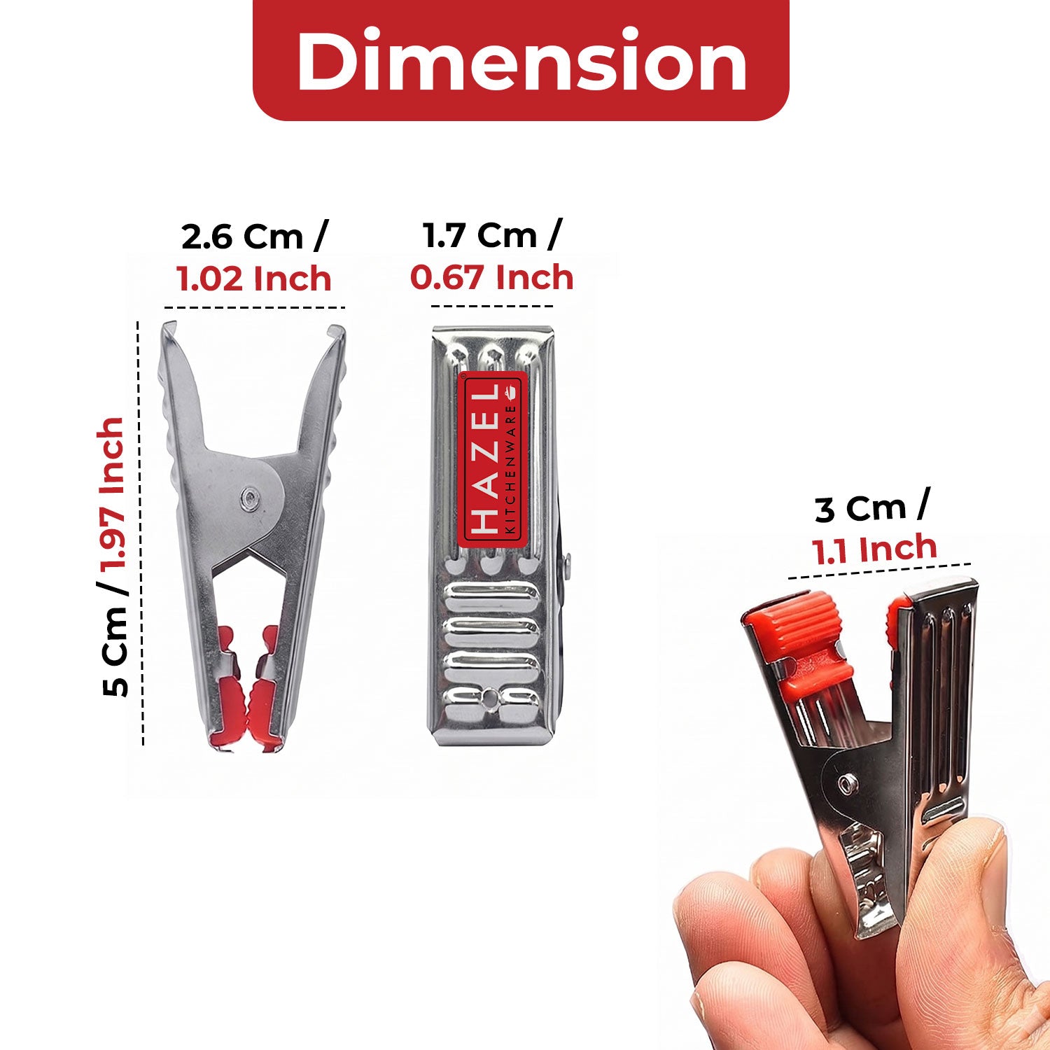 Stainless Steel Cloth Clips for Drying Clothes, Set of 12