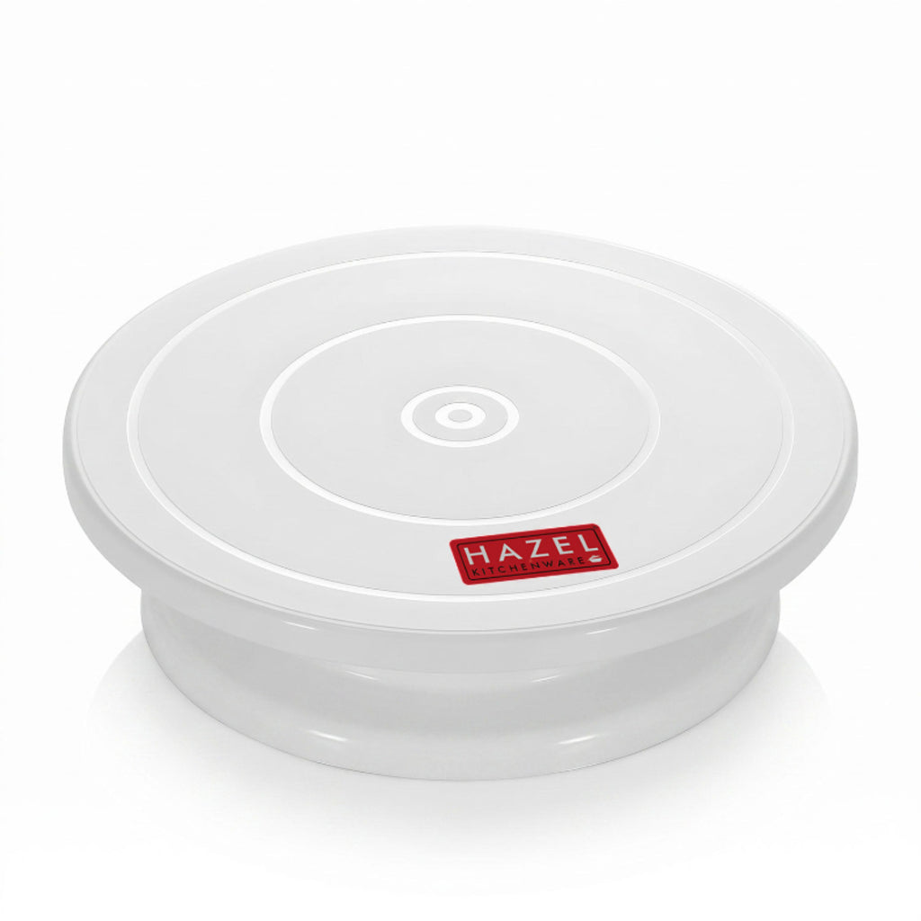 Round Cake Turner Stand Big, Plastic, White, Rotating Cake Decorating Stand