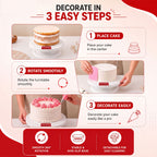 Round Cake Turner Stand Big, Plastic, White, Rotating Cake Decorating Stand