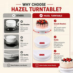 Round Cake Turner Stand Big, Plastic, White, Rotating Cake Decorating Stand