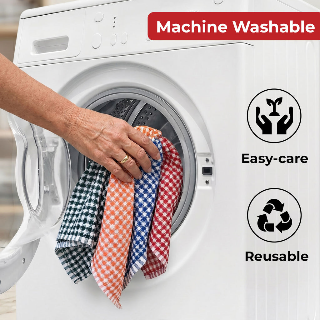 Kitchen Cleaning Cloth, Cotton Polyester Waffle Weave Towels for Cleaning, 200 GSM, Pack of 4