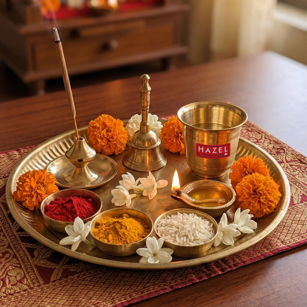 Brass Panch Patra, Pooja Water Cup, Achamani Puja Vessel, 30ml