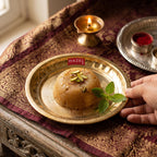 Brass Small Thali for Flower Offering, Prasad Plate, Kumkum Diya, Diwa Keeping Tray