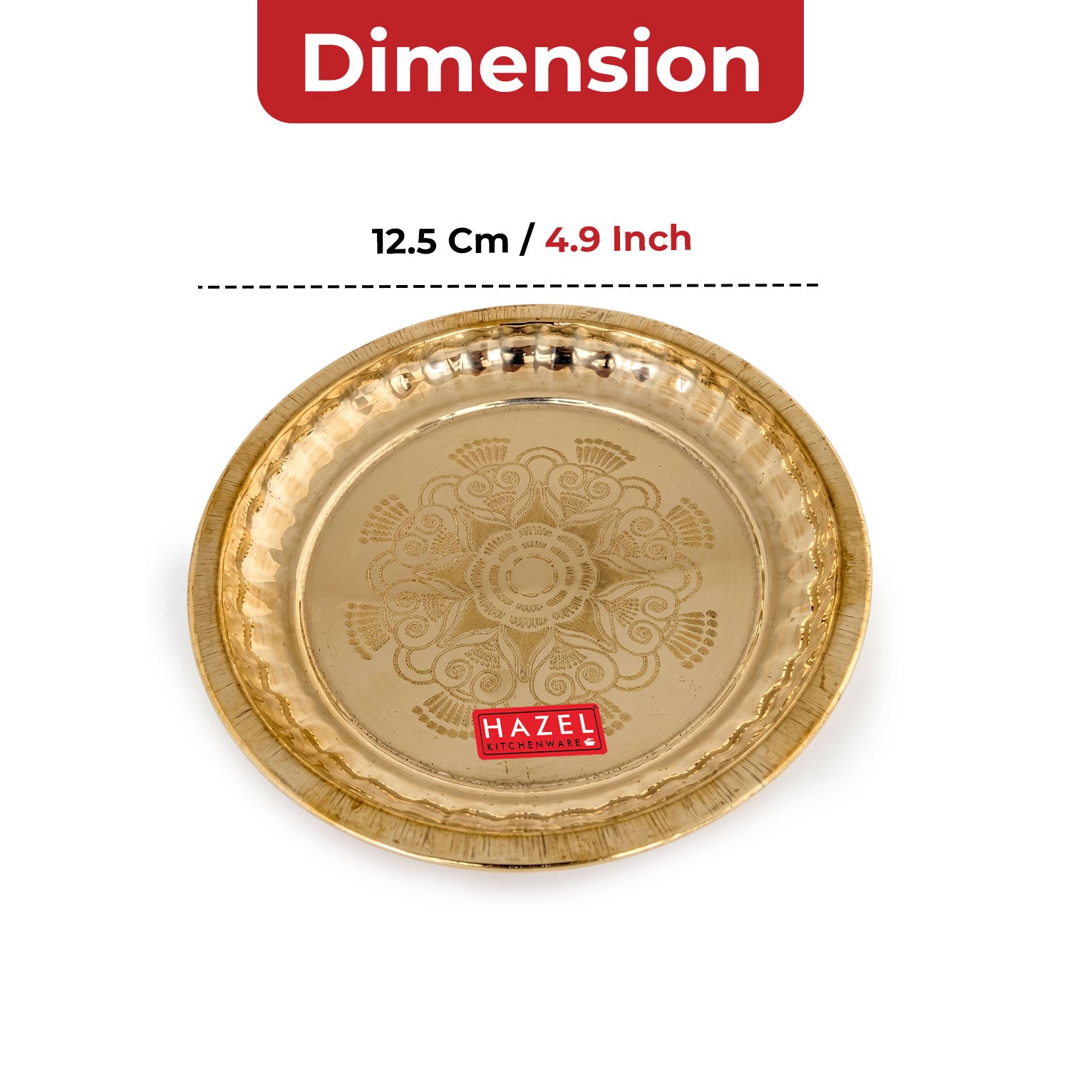 Brass Small Thali for Flower Offering, Prasad Plate, Kumkum Diya, Diwa Keeping Tray