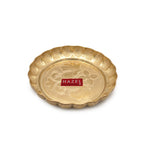 Brass Pooja Thali Morni Design, Peacock Engraved Plate