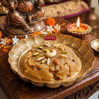 Brass Pooja Thali Morni Design, Peacock Engraved Plate