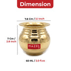 Brass Lota, 60ml, Pooja Pital Kalash, Vessel for Pooja