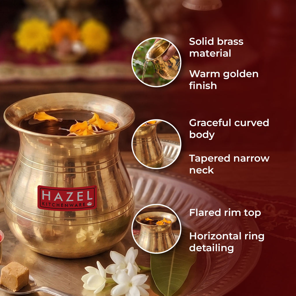 Brass Kalash 90ml, Pooja Pital Lota, Water Pot, Achamani Patra