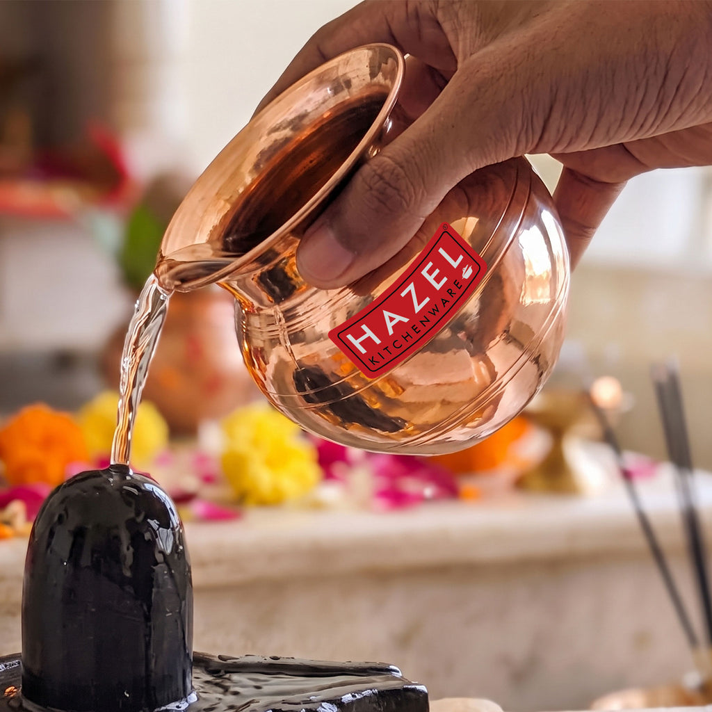 Copper Kalash, Small 300 ml Tamba Lota, Pooja Water Pot