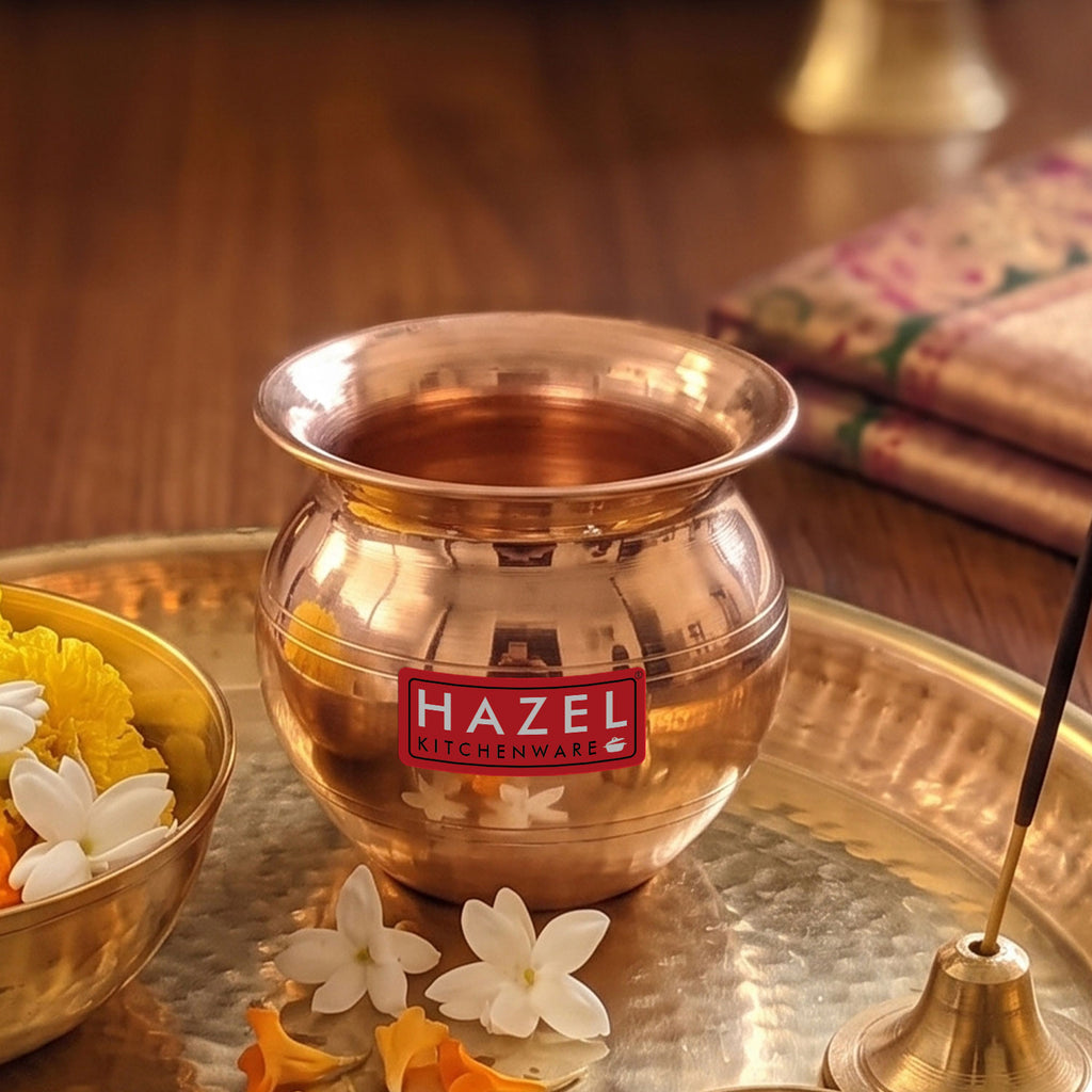 Copper Kalash, Small 300 ml Tamba Lota, Pooja Water Pot