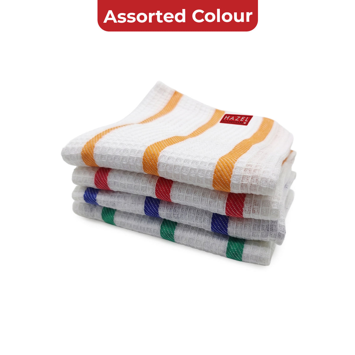 Cotton Waffle Kitchen Towel, 40 x 60 cm, Checkered Dish Napkin, Pack of 4