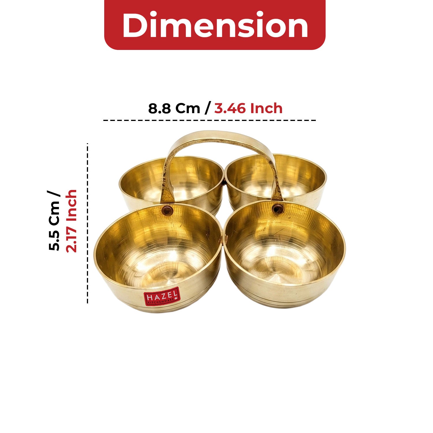 Brass Chomukha Kankavati for Pooja, Traditional Kumkum Haldi Holder with Handle