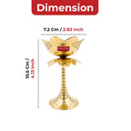 Brass Lotus Diya Tall Design, Decorative Oil Lamp for Pooja Room