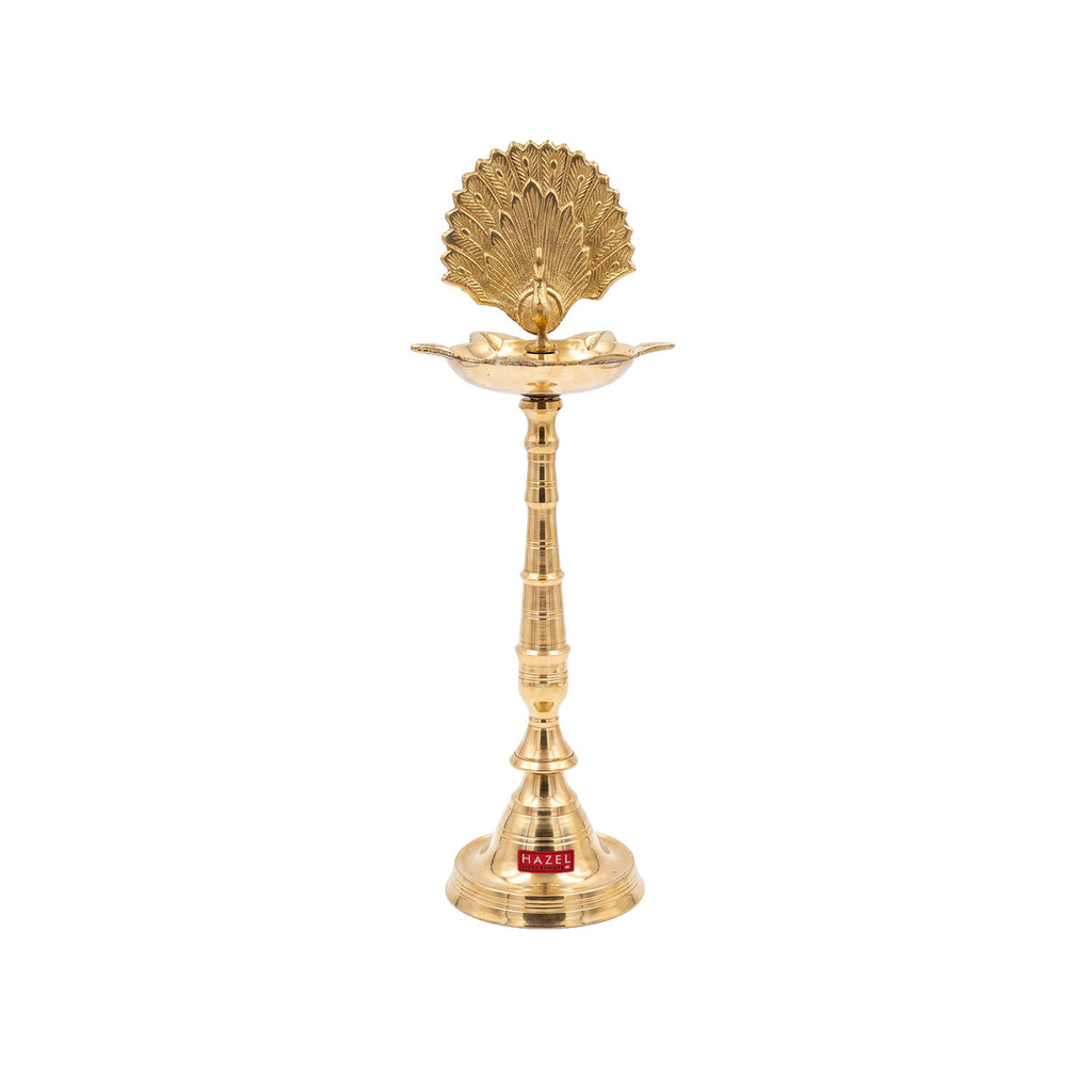 Brass Samai Diya for Pooja Room, Traditional Oil Lamp Deepam Jyot for Temple