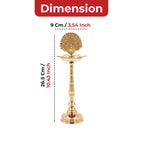 Brass Samai Diya for Pooja Room, Traditional Oil Lamp Deepam Jyot for Temple