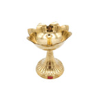Brass Lotus Diya for Puja & Home Decor, Oil Lamp Deepak