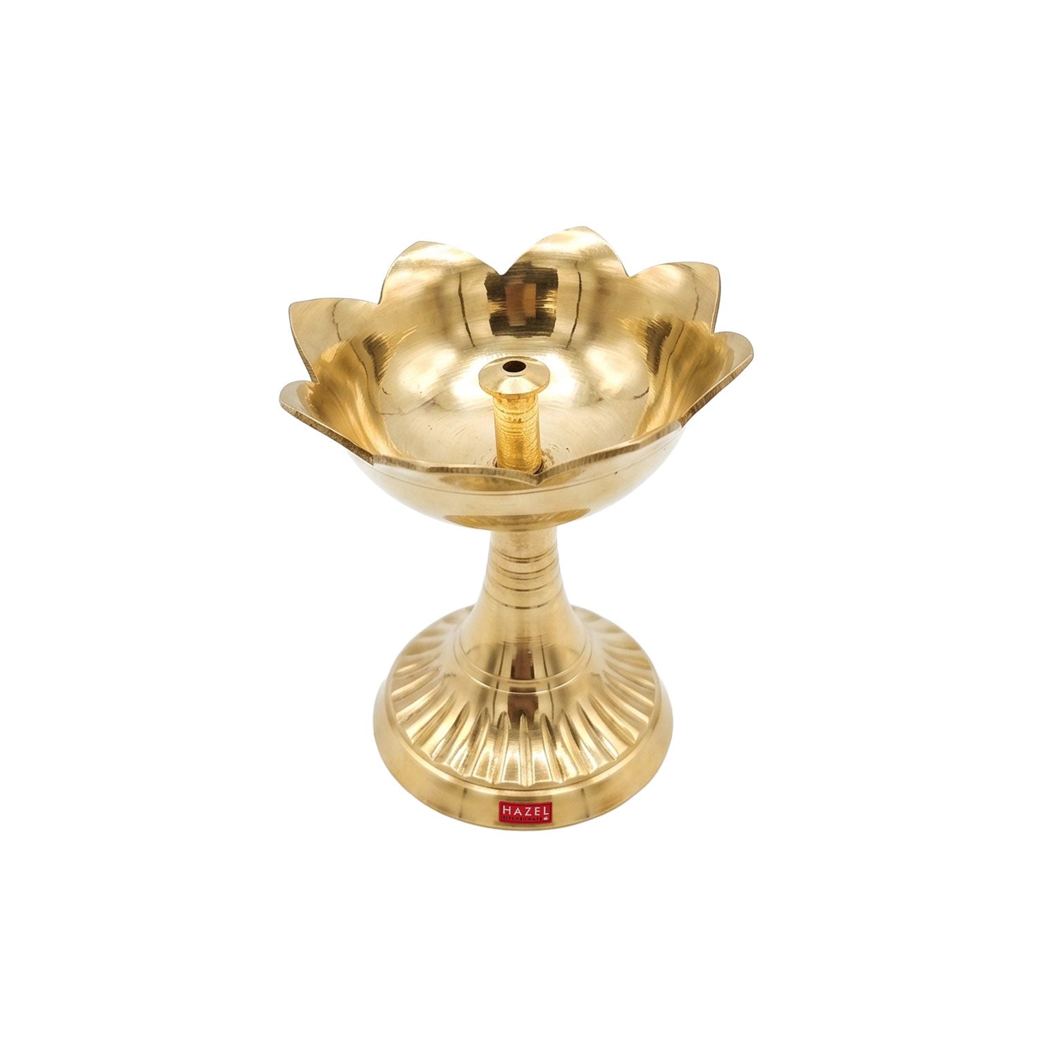 Brass Lotus Diya for Puja & Home Decor, Oil Lamp Deepak