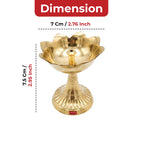 Brass Lotus Diya for Puja & Home Decor, Oil Lamp Deepak