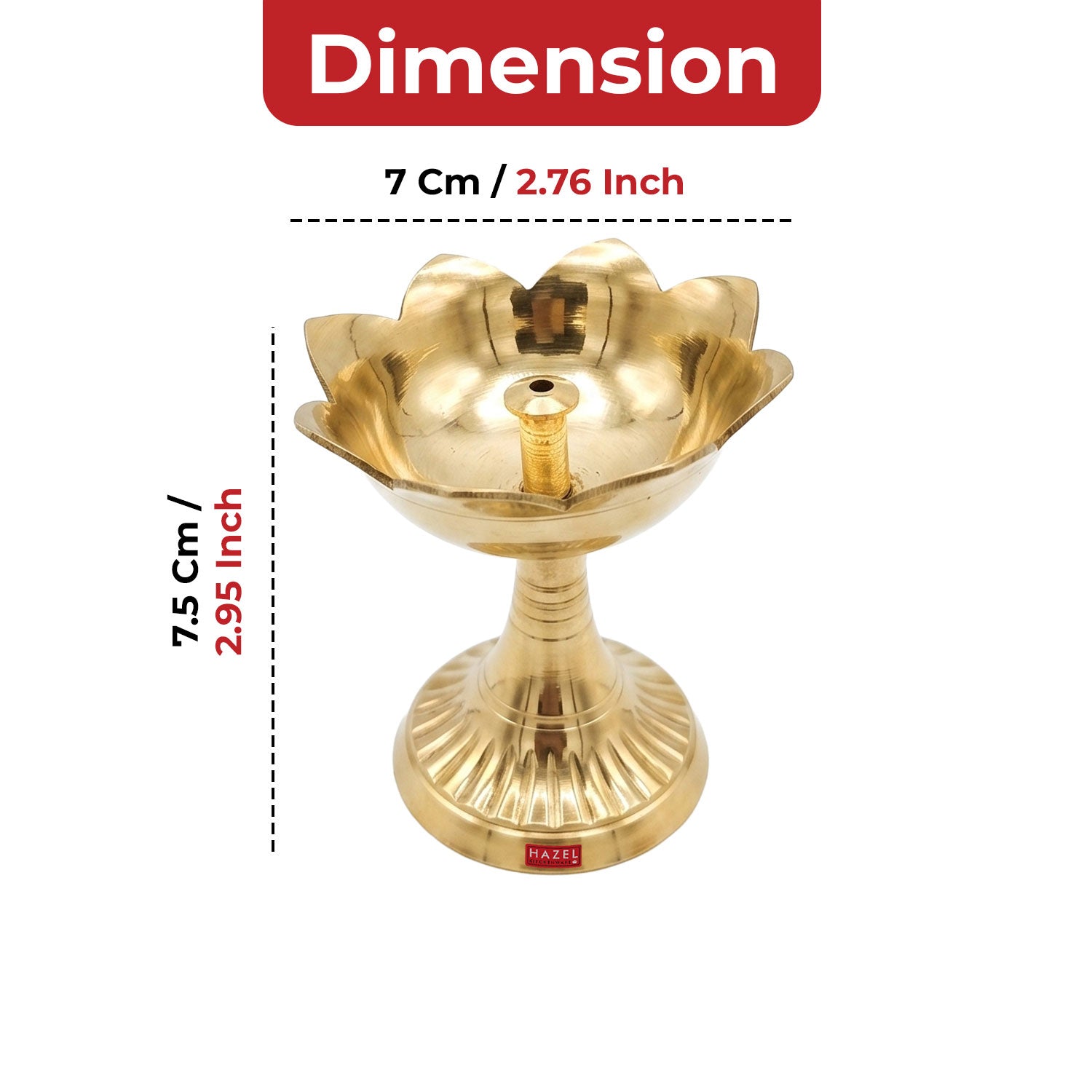 Brass Lotus Diya for Puja & Home Decor, Oil Lamp Deepak