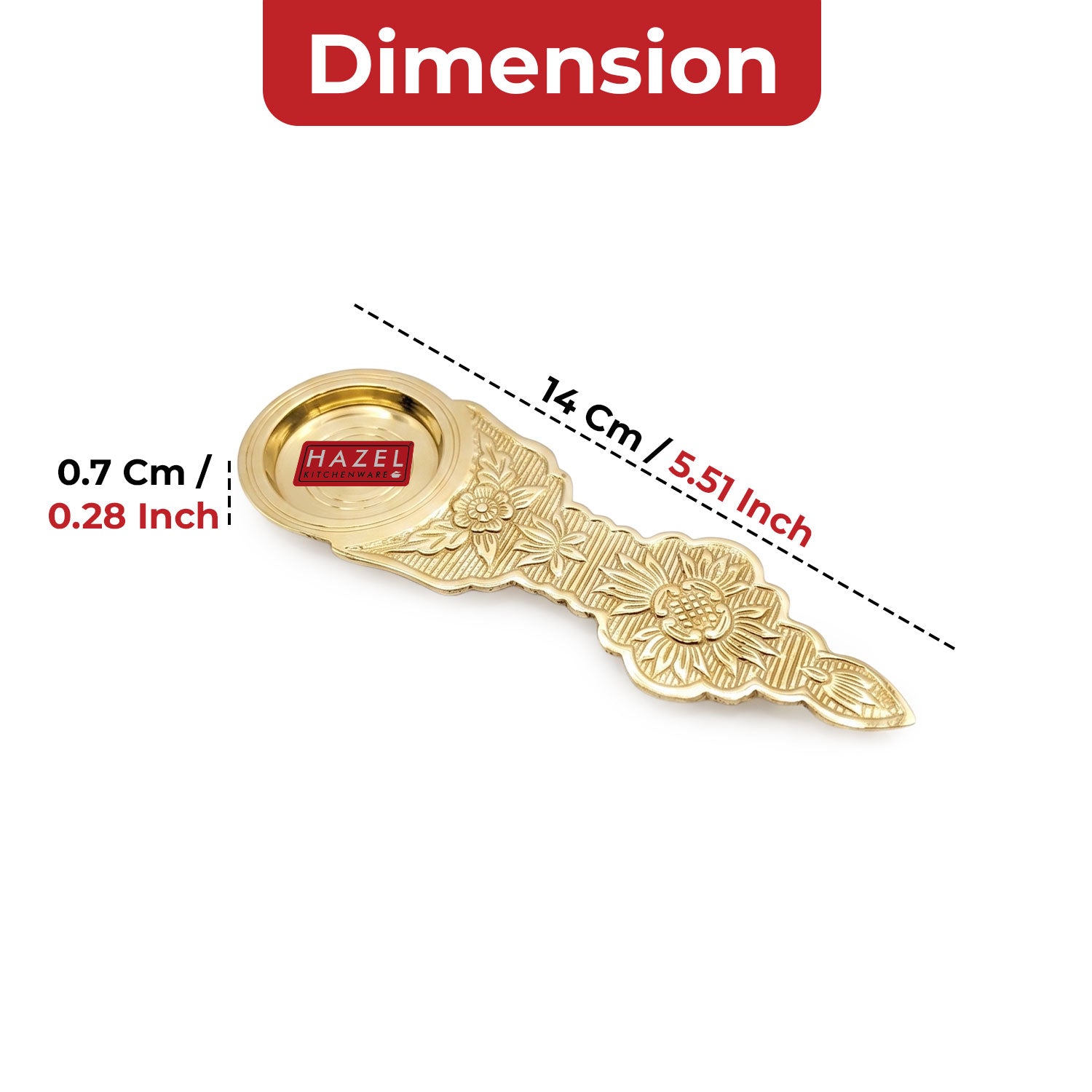Brass Kapoor Burner Small, Camphor Aarti Holder for Pooja