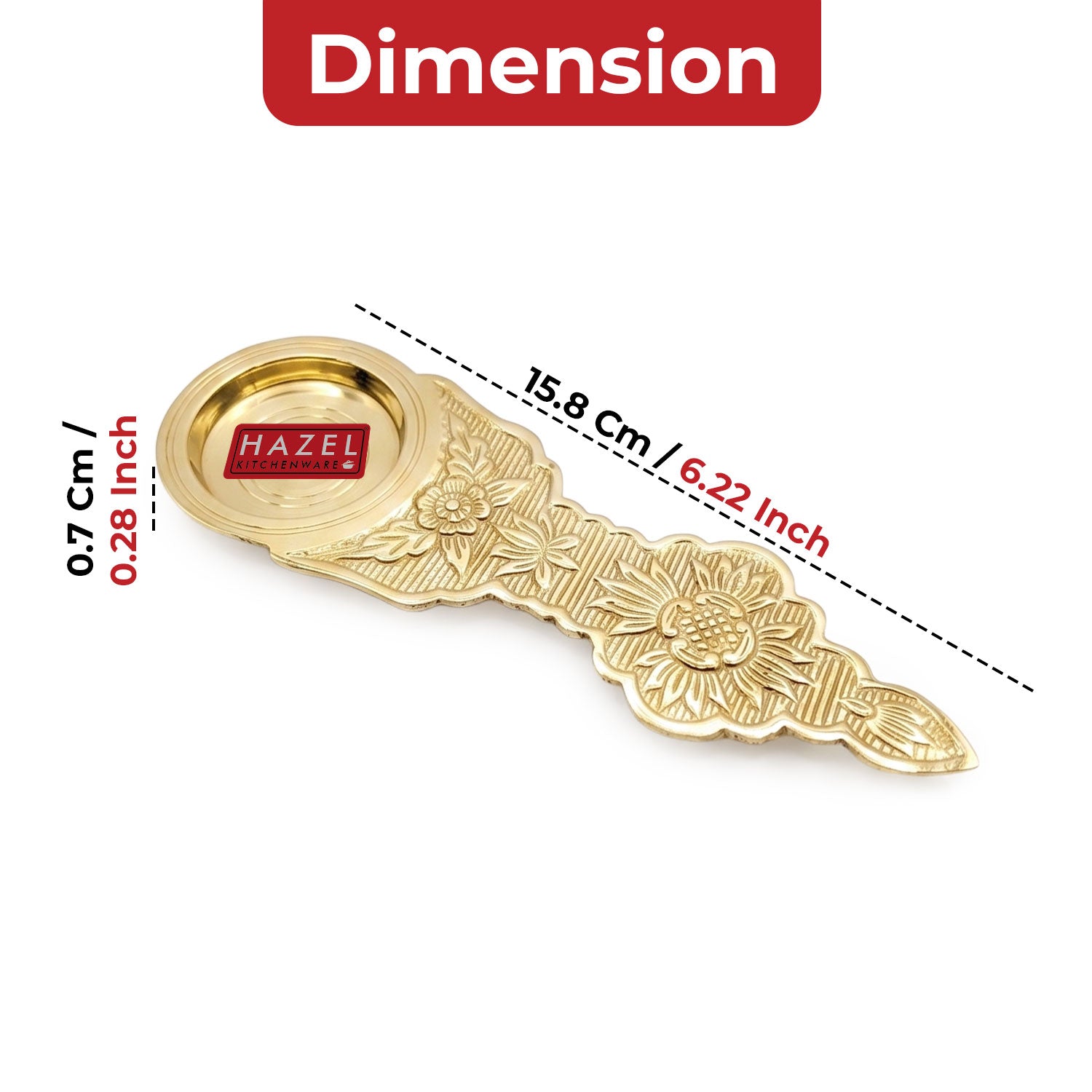 Brass Kapoor Burner Big Size, Camphor Aarti Burner Holder for Pooja