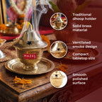 Brass Sambrani Dhoop Holder for Home & Temple, Incense Burner Stand