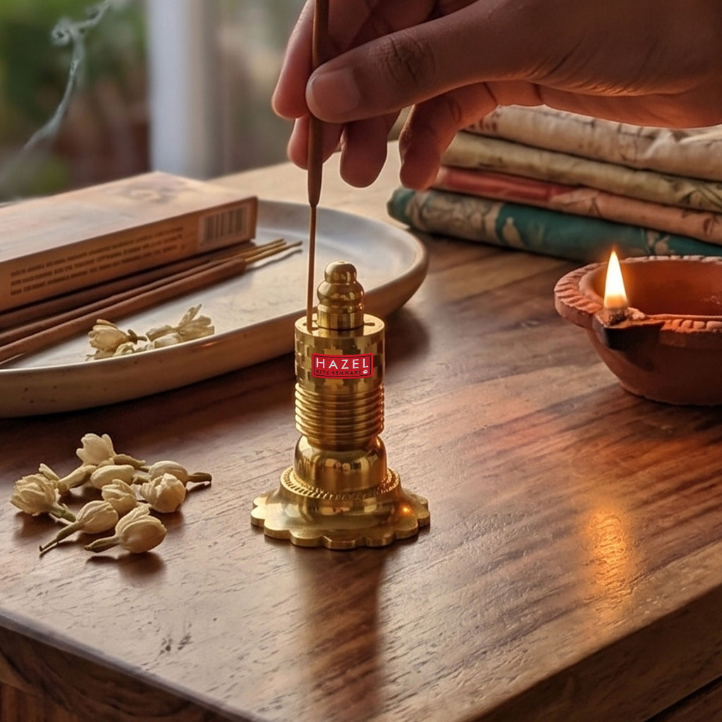 Brass Agarbatti Stand Big Size, Incense Stick Holder for Home Temple