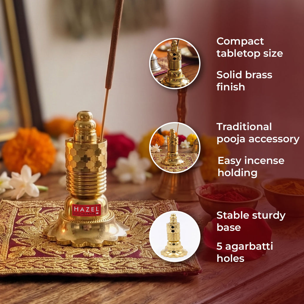 Brass Agarbatti Stand Big Size, Incense Stick Holder for Home Temple