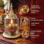 Brass Akhand Diya for Puja & Temple, Oil Lamp Jyot Deepak