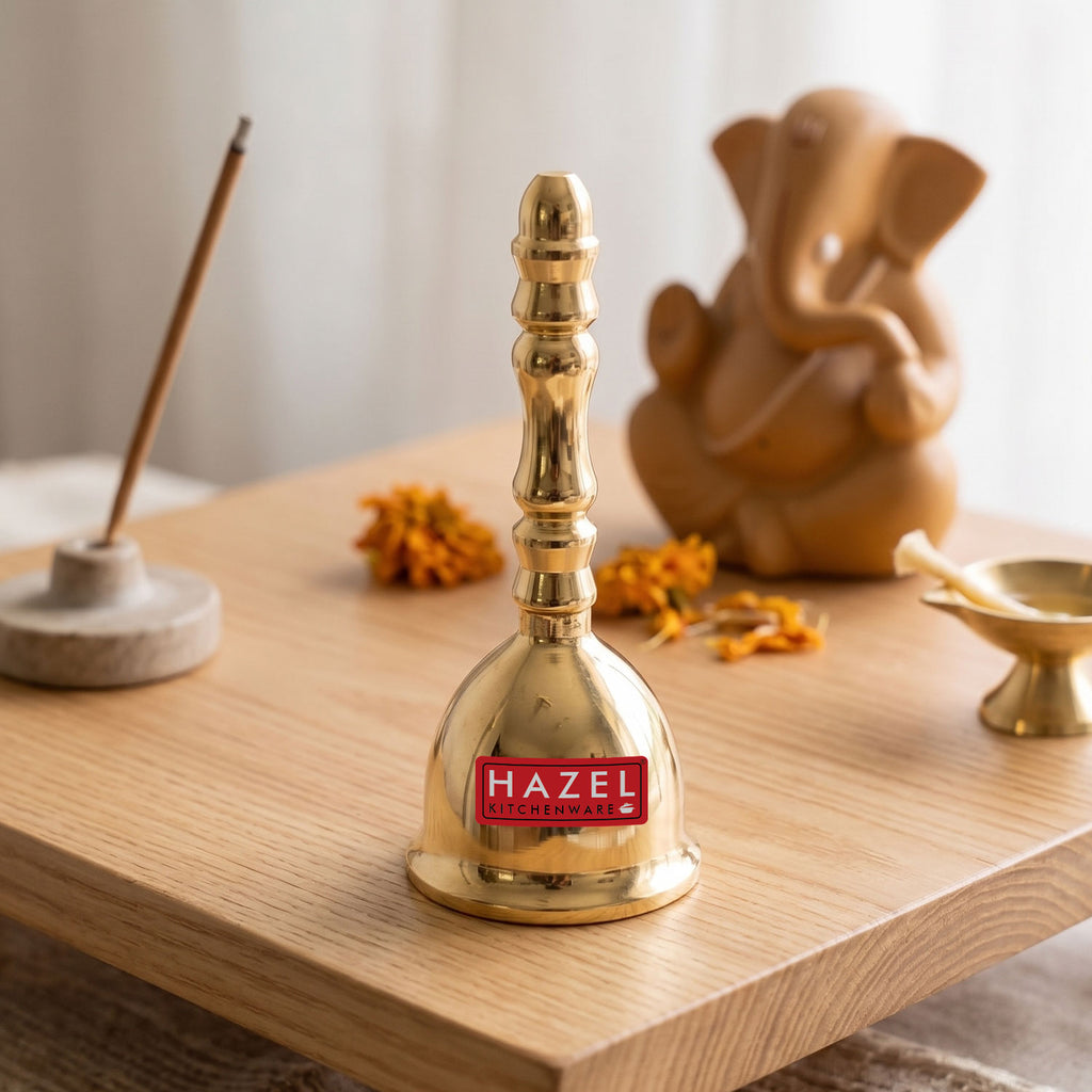 Brass Ghanti for Pooja, Temple Bell for Home Mandir, Prayer Room