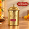 Tea Golden Container with Lid, Galvanized Iron Tea Storage Canister, 800 ml