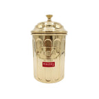 Tea Golden Container with Lid, Galvanized Iron Tea Storage Canister, 800 ml