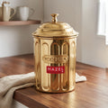 Coffee Storage Container with Lid, Golden Metal Kitchen Canister, 800 ml