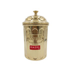 Coffee Storage Container with Lid, Golden Metal Kitchen Canister, 800 ml