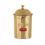 Coffee Storage Container with Lid, Golden Metal Kitchen Canister, 800 ml