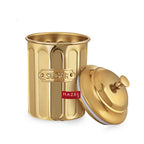 Golden Sugar Container with Lid, Galvanized Iron Storage Jar, 800 ml