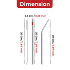 Steel Straw with Straw Cleaner Brush Set of 5 for Juice, Smoothies & Beverages