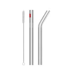 Steel Straw with Straw Cleaner Brush Set of 5 for Juice, Smoothies & Beverages