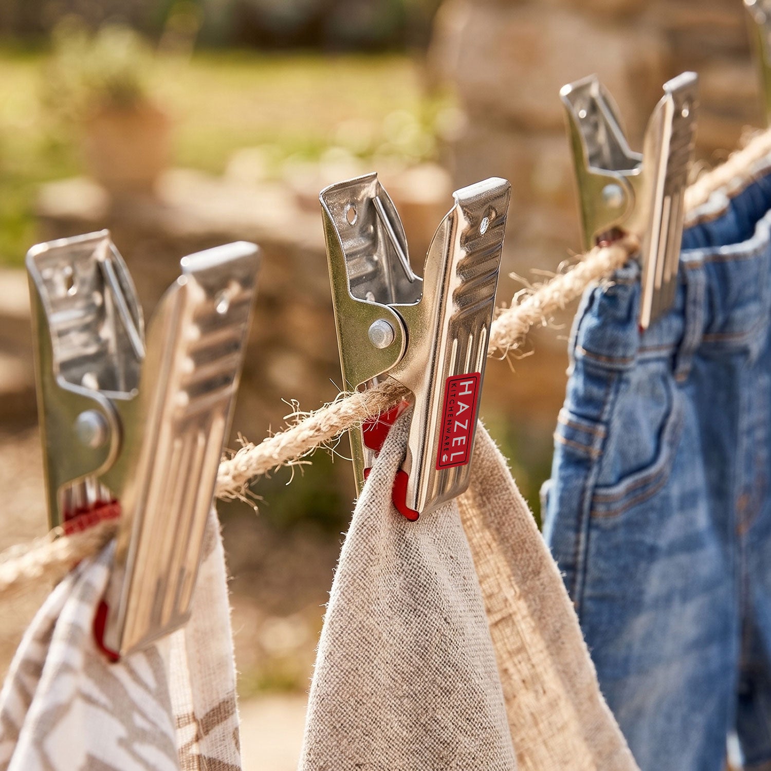 Stainless Steel Cloth Clips for Drying Clothes, Set of 24