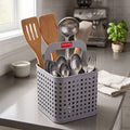 4 Section Cutlery Holder for Kitchen, Galvanised Iron Organizer