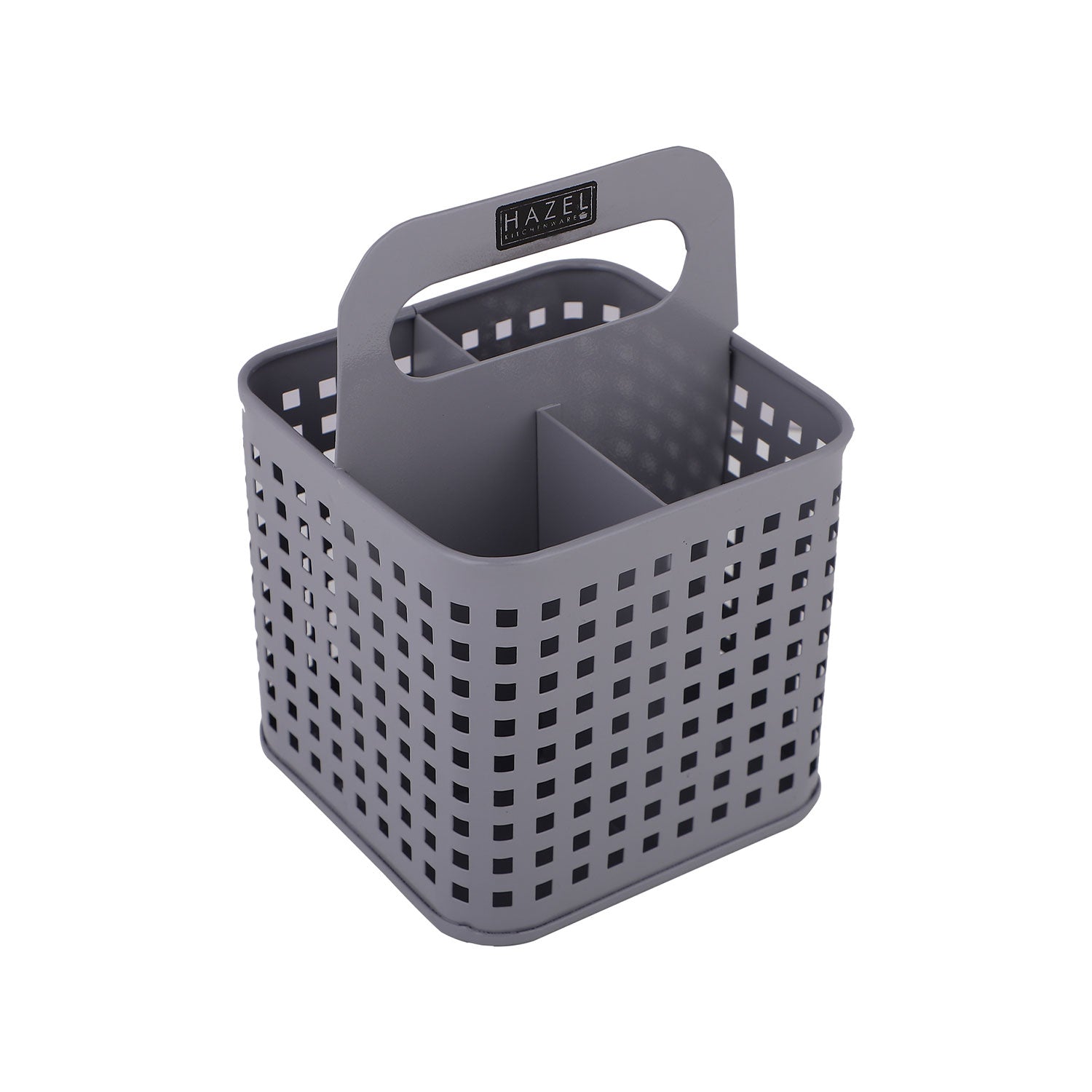 4 Section Cutlery Holder for Kitchen, Galvanised Iron Organizer