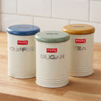 Tea Coffee Sugar Container with Airtight Lid for Kitchen Storage, Set of 3