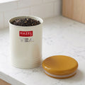 Tea Storage Container with Lid, Metal Kitchen Airtight Jar for Tea Leaves, 900 ml