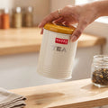 Tea Storage Container with Lid, Metal Kitchen Airtight Jar for Tea Leaves, 900 ml